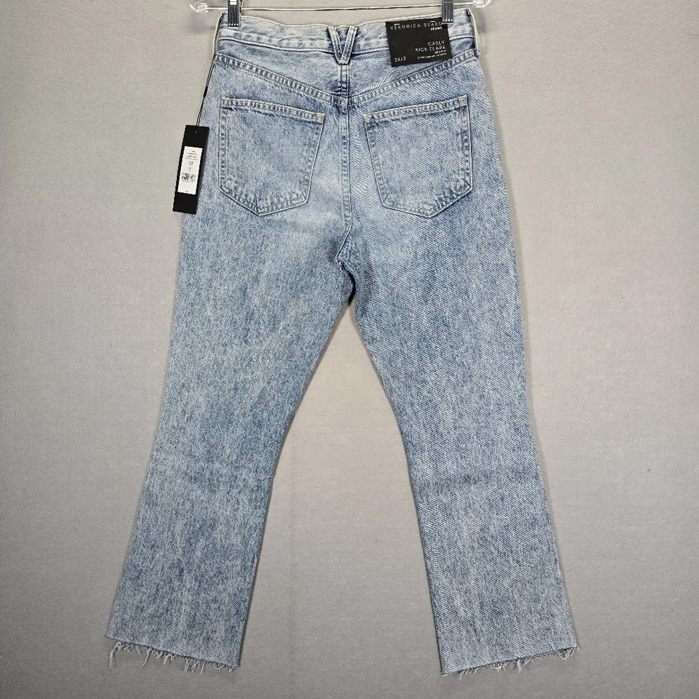 $248 Veronica Beard Women's Blue Carly High Rise Kick Flare Jeans PantsSize 26/2 - Picture 5 of 15